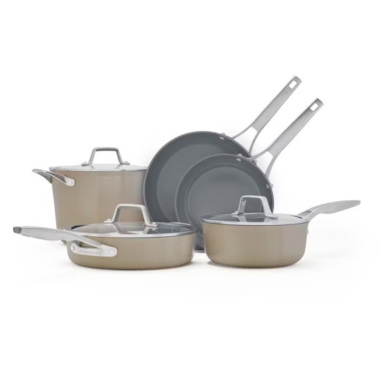 Picture of Calphalon Premier Cook Ceramic 8-Piece Cookware Set - Mushroom