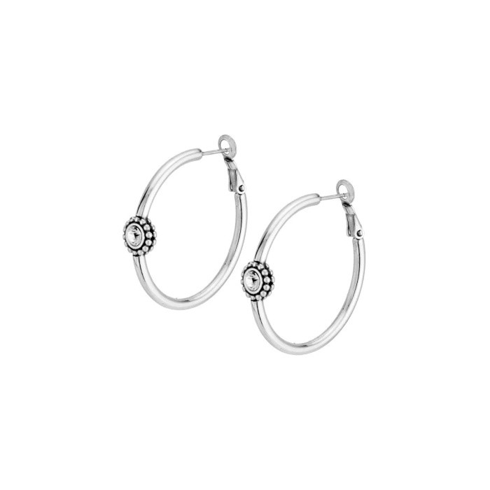 Picture of Brighton Twinkle Medium Hoop Post Earrings -Silver