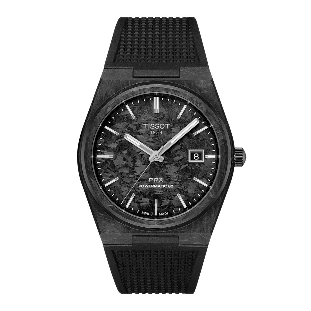 Picture of Tissot PRX Powermatic 80 Carbon 40mm Watch w/Black Carbon Dial