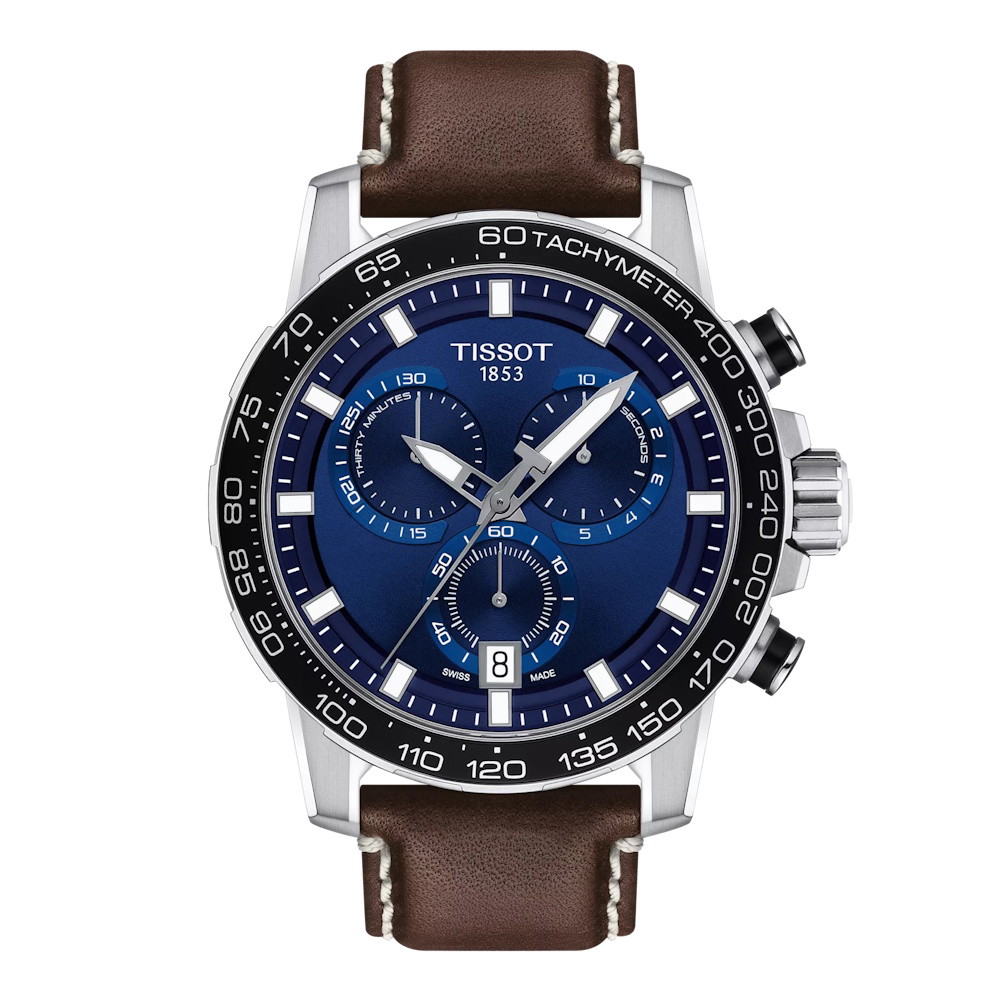 Picture of Tissot Supersport Chrono 45.5mm Watch with Brown Leather Strap
