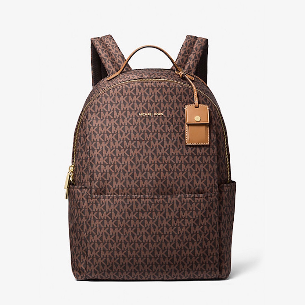 Picture of Michael Kors Sable Large Signature Logo Backpack-Brown/Acorn