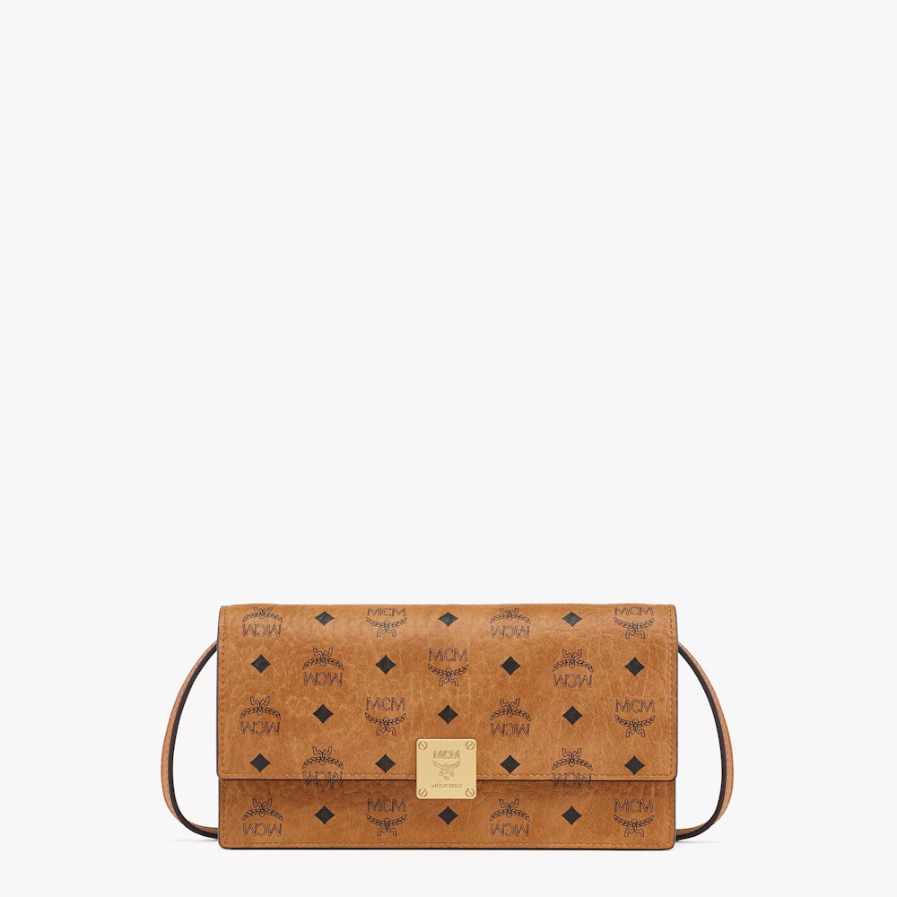 Picture of MCM Aren Visetos Large Wallet on Chain - Cognac
