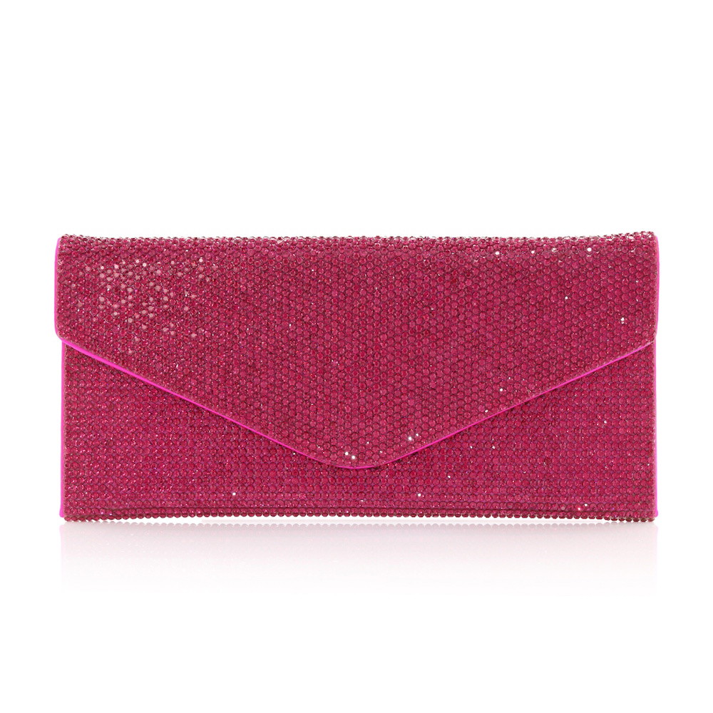 Picture of Judith Leiber Crystal Envelope - Fuchsia