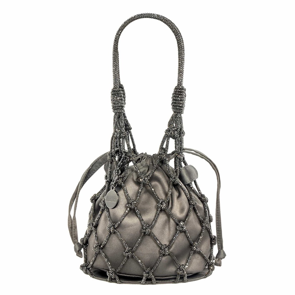 Picture of Judith Leiber Sparkle Net Pouch - Hematite
