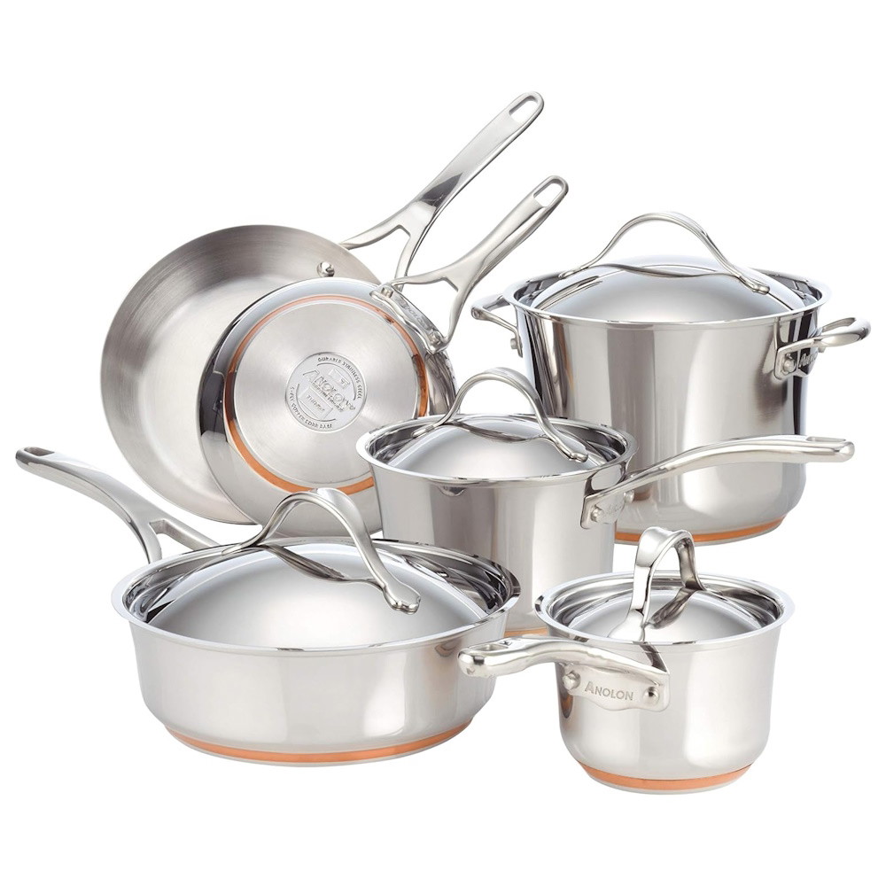 Picture of Anolon Nouvelle Copper Stainless 10-Piece Cookware Set