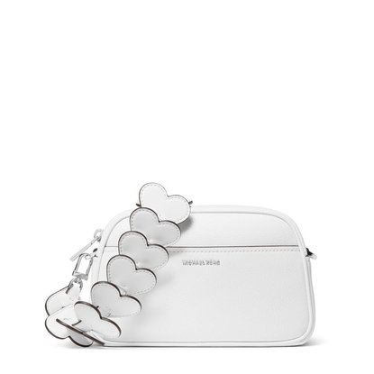 Picture of Michael Kors Jet Set Small Crossbody- Optic Wht w/ Heart Strap
