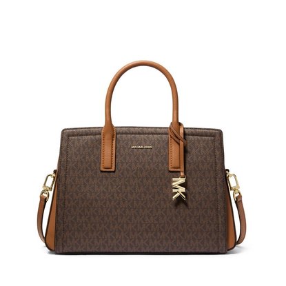 Picture of Michael Kors Laila Signature Medium Satchel - Brown/Acorn