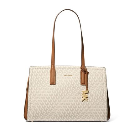Picture of Michael Kors Laila Signature Medium Tote - Vanilla/Acorn