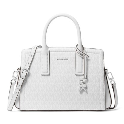 Picture of Michael Kors Laila Small Satchel - Optic White/Aluminum