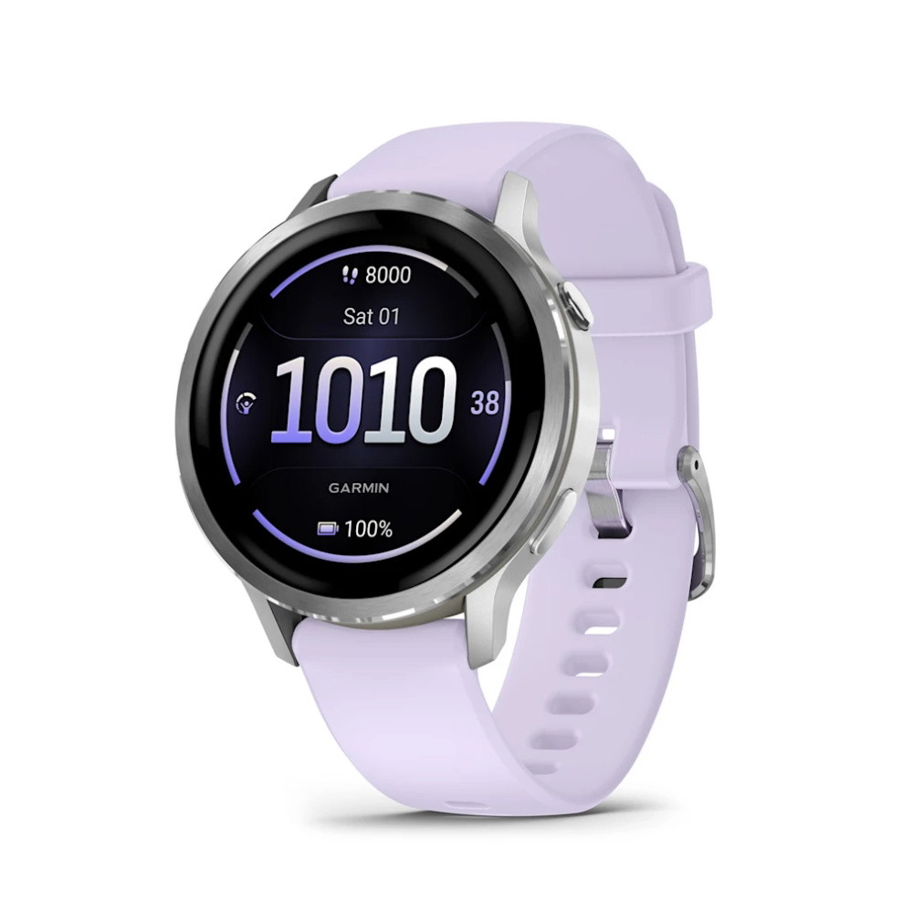 Picture of Garmin Venu 4 41mm GPS/Wi-Fi - Silver with Periwinkle Silicone