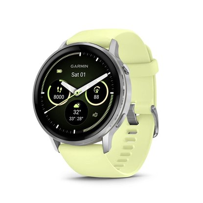 Picture of Garmin Venu 4 45mm GPS/Wi-Fi - Silver w/ Citron Silicone Band