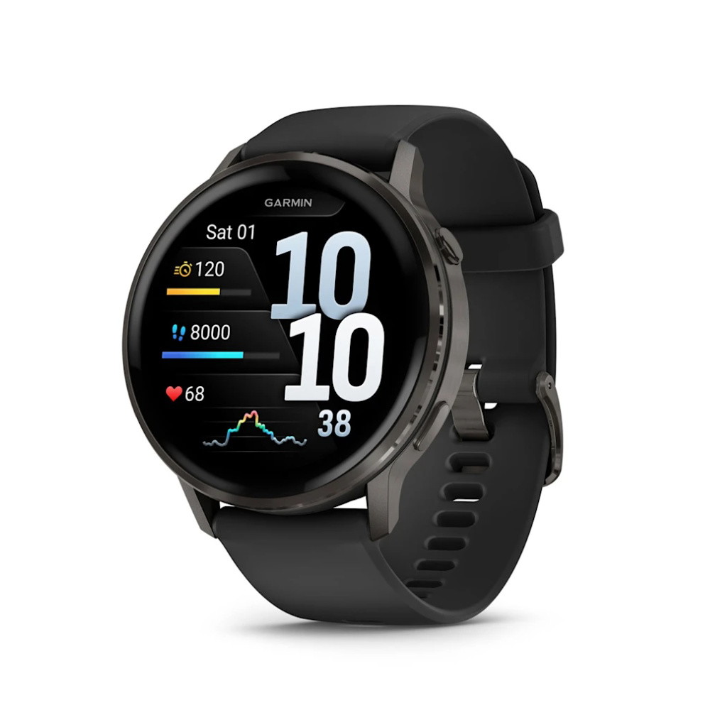 Picture of Garmin Venu 4 45mm GPS/Wi-Fi - Slate with Black Silicone Band