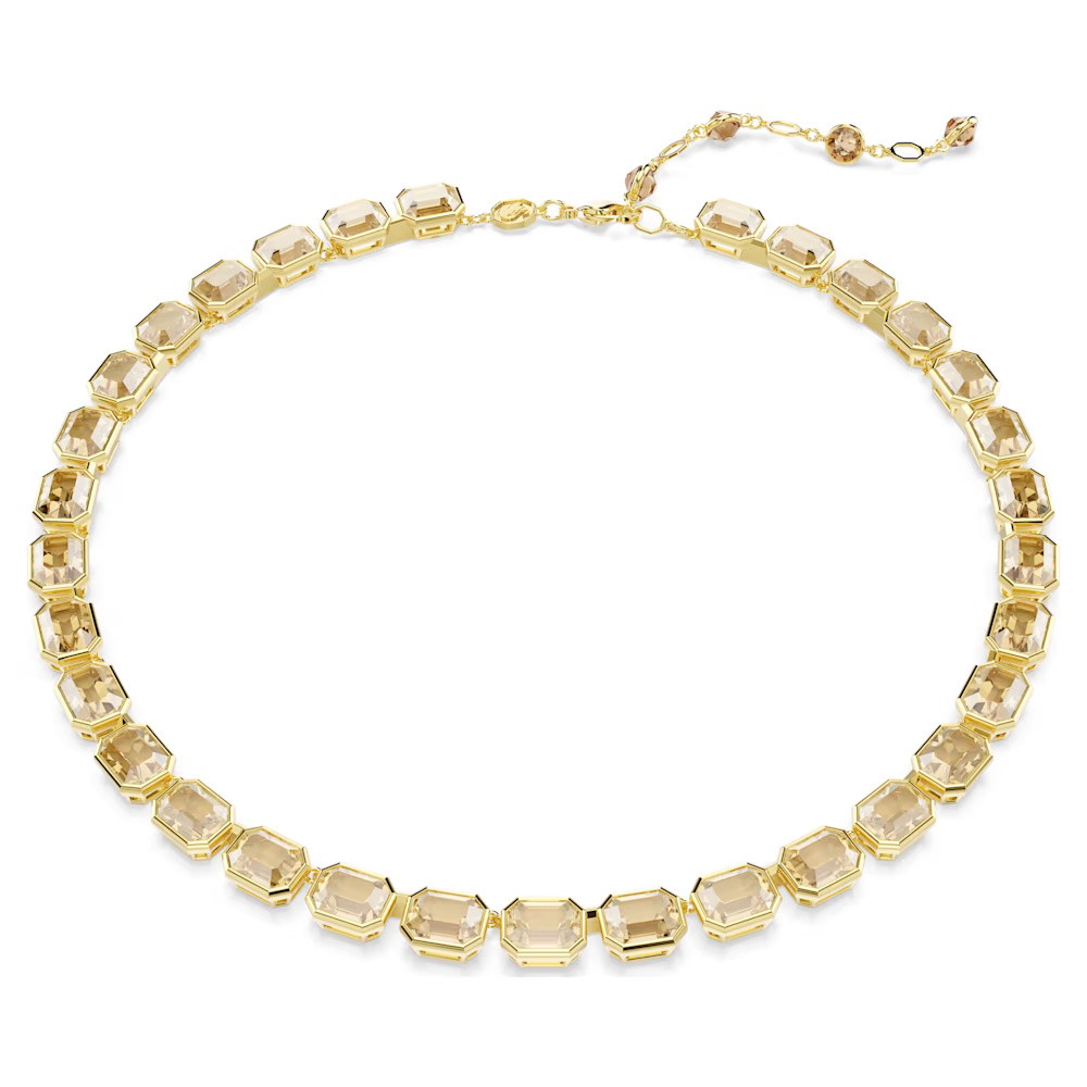 Picture of Swarovski Millenia Octagon Cut Tennis Necklace - Yellow/Gold