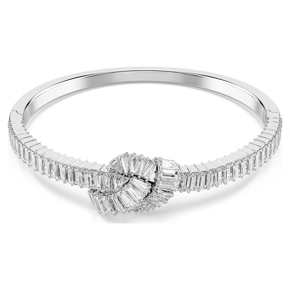 Picture of Swarovski Matrix Bangle Baguette Cut - White/Rhodium-Plated