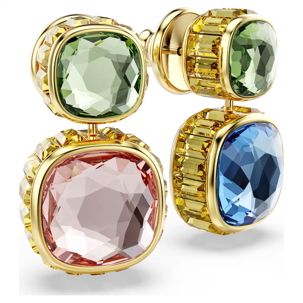 Picture of Swarovski Chroma Drop Earrings - Cushion Cut/Multicolored
