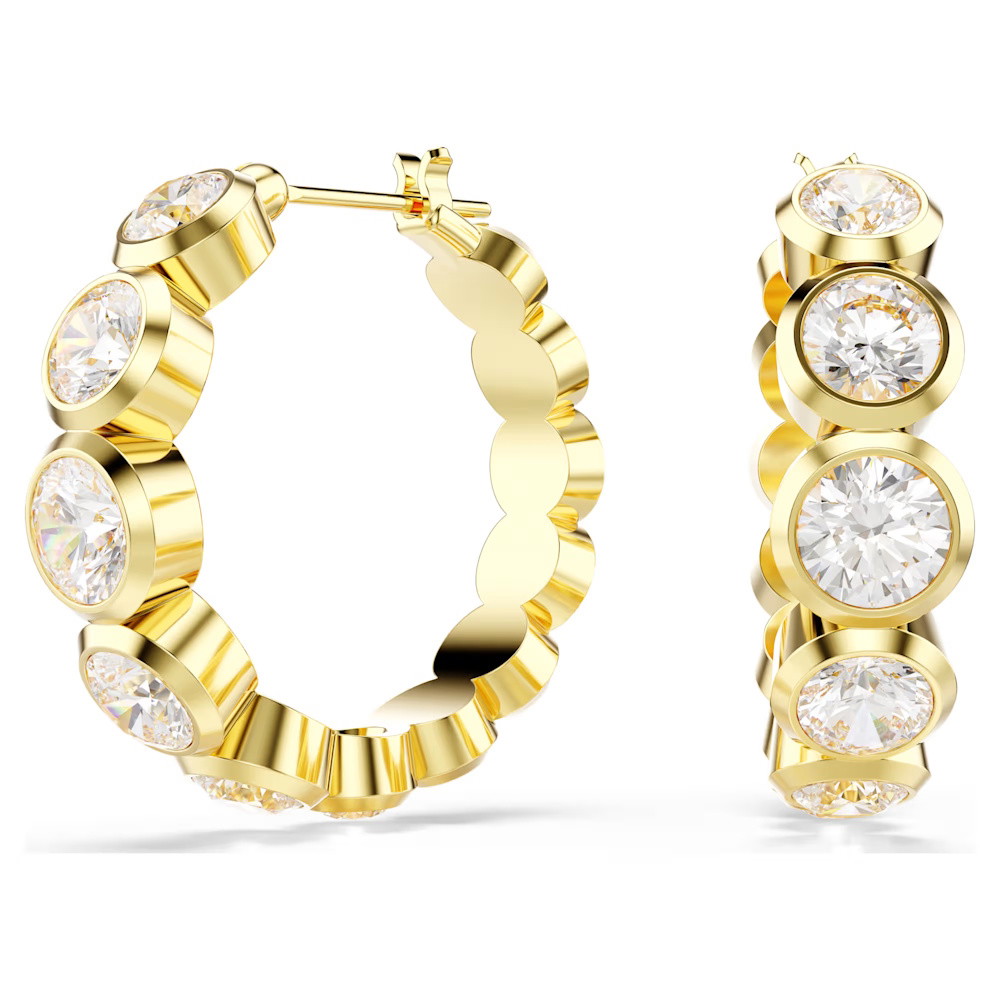 Picture of Swarovski Imber Hoop Earrings - White/Gold-Tone