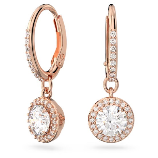 Picture of Swarovski Constella Drop Pave Earrings - Rose Gold