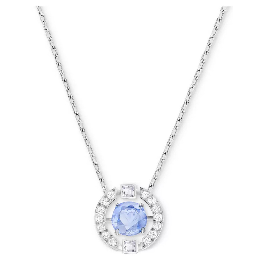 Picture of Swarovski Sparkling Dance Round Necklace - Rhodium/Blue