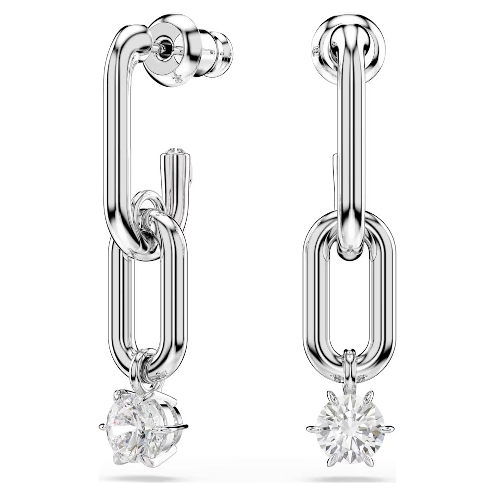 Picture of Swarovski Constella Drop Earrings - White/Rhodium-Plated
