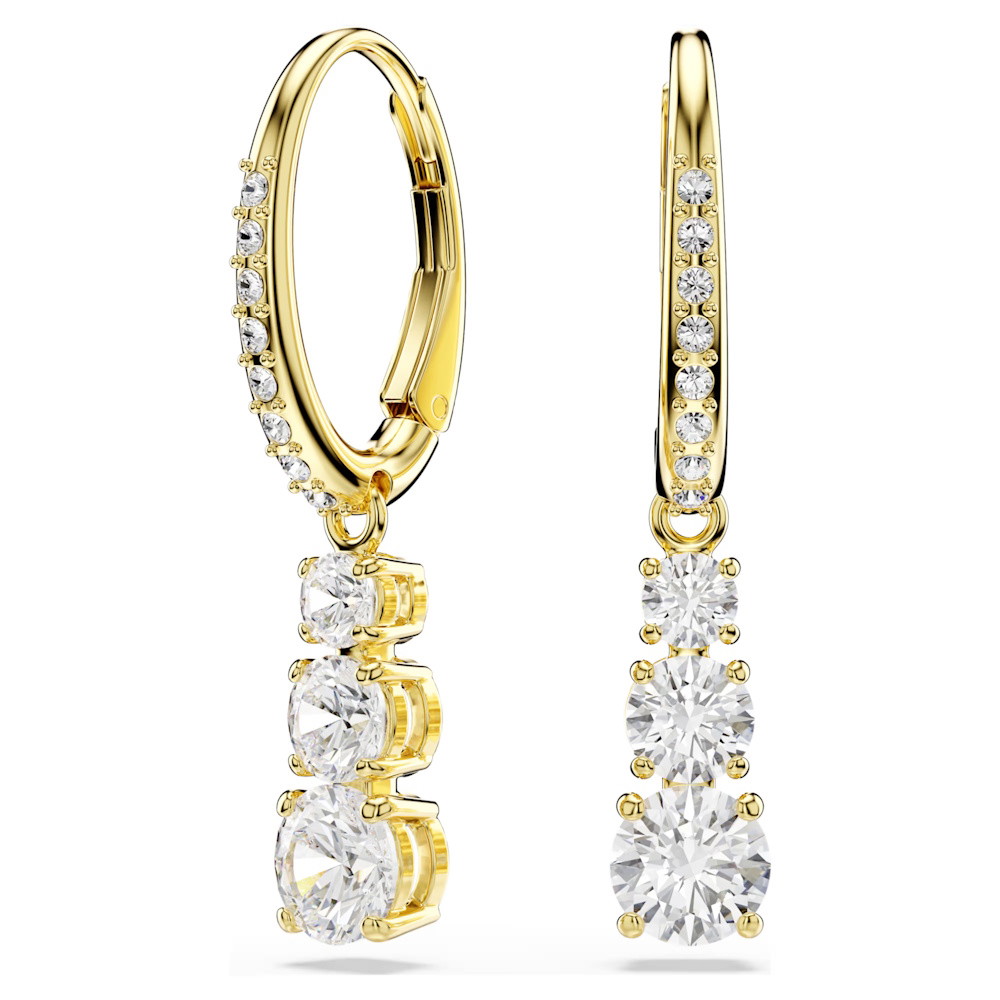 Picture of Swarovski Stilla Attract Hoop Earrings - White/Gold-Tone