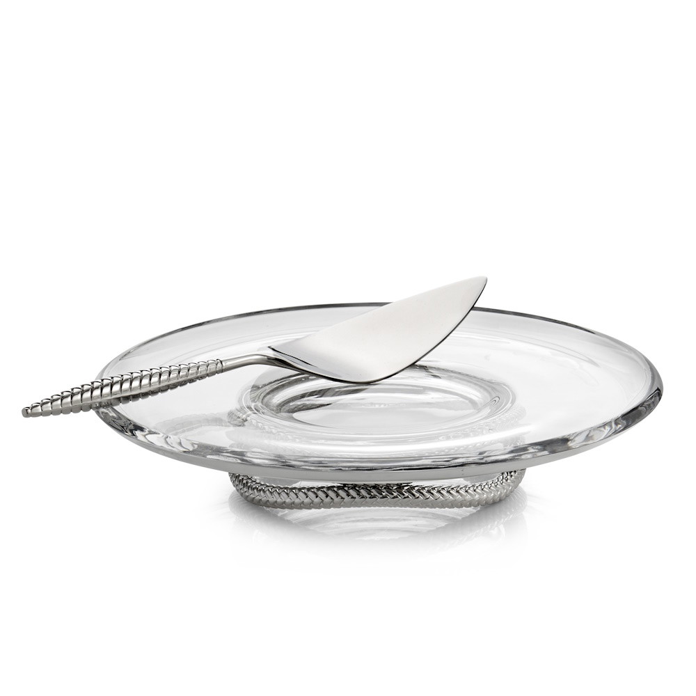 Picture of Nambe Braid Pedestal Cake Plate with Cake Server
