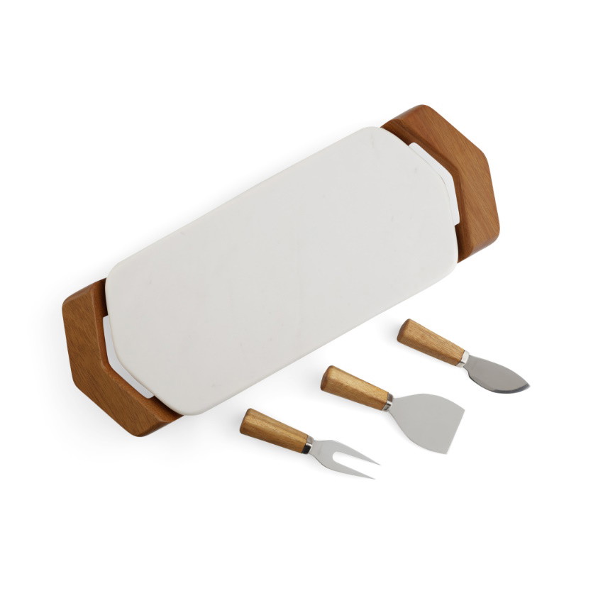 Picture of Nambe Chevron Cheese Tray with Knives
