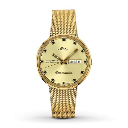 Picture of MIDO Men's Commander Automatic Watch with Gold Mesh Bracelet