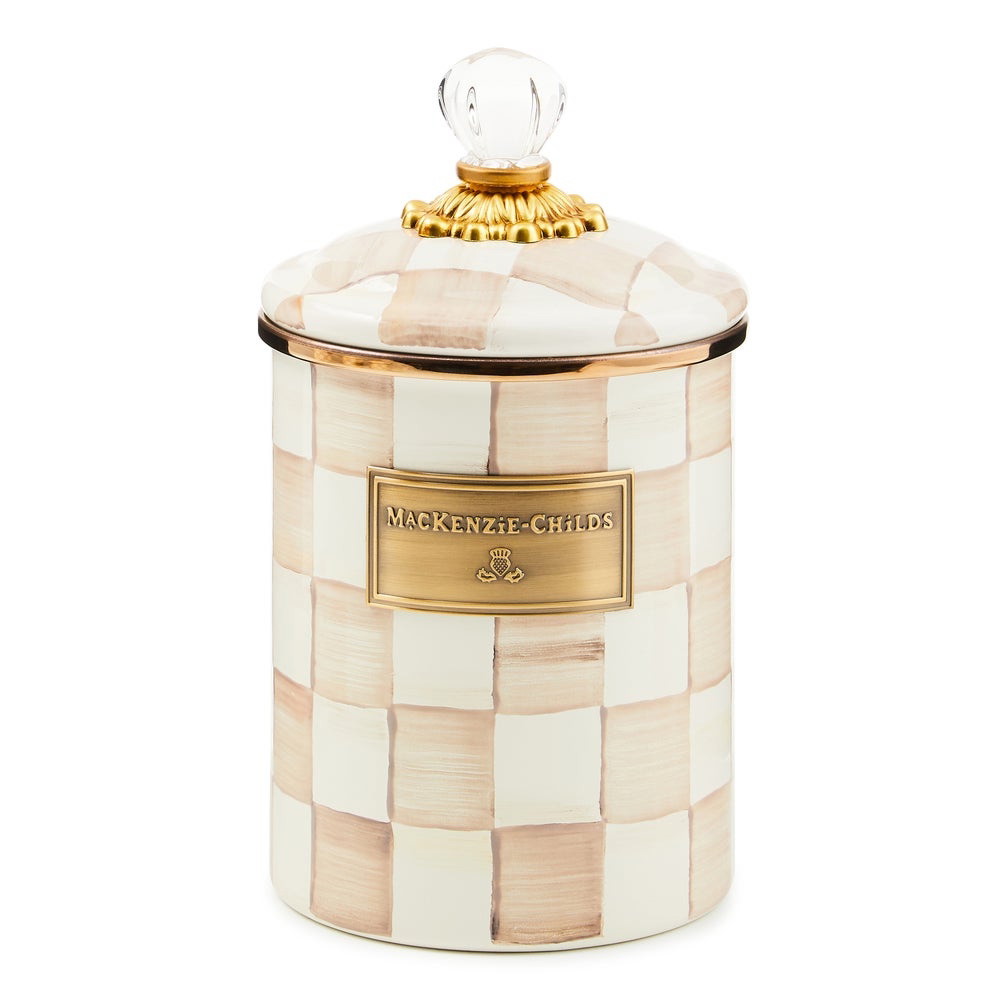 Picture of MacKenzie-Childs Mocha Check Medium Canister