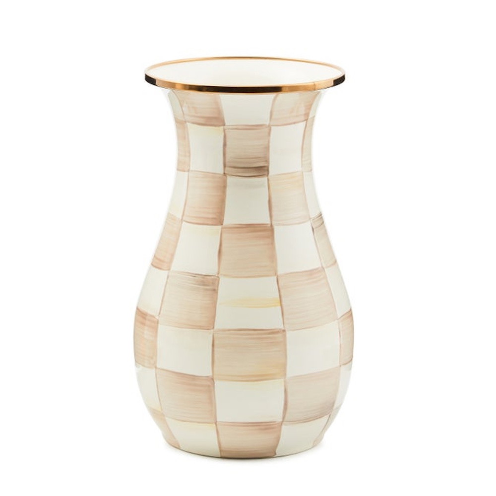 Picture of MacKenzie-Childs Mocha Check Tall Vase