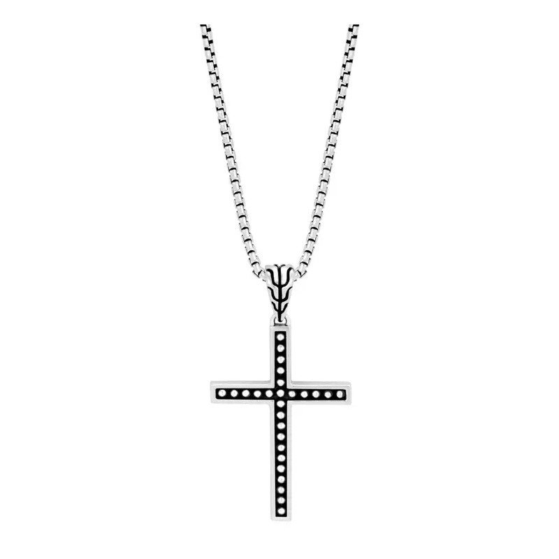 Picture of John Hardy Men's Classic Chain Silver Jawan Cross Pendant