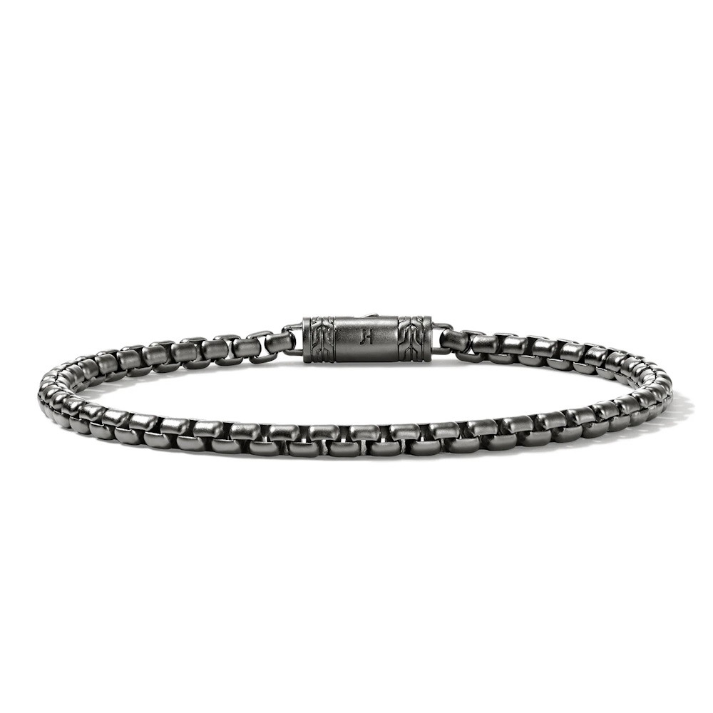 Picture of John Hardy Silver Box Chain Bracelet - Satin Matte Black