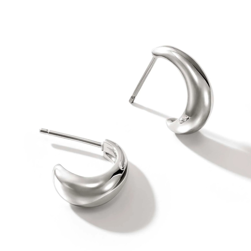 Picture of John Hardy Surf Silver Small Hoop Earrings