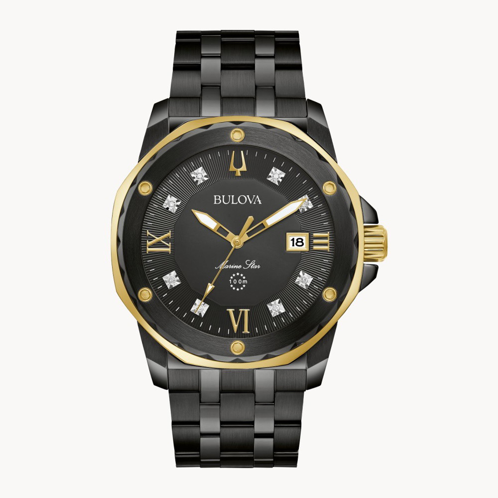 Picture of Bulova Men's Marine Star Diamond Black Ion-Plated Watch