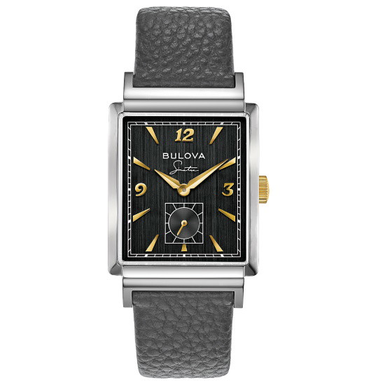 Picture of Bulova Frank Sinatra Watch with Grey Strap and Black Dial