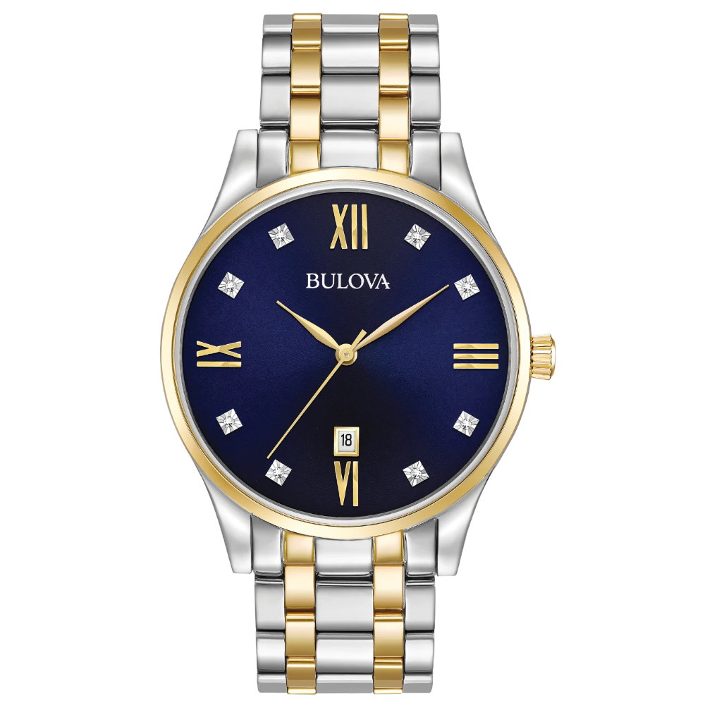 Picture of Bulova Men's Two-Tone Stainless Steel Watch with Navy Dial