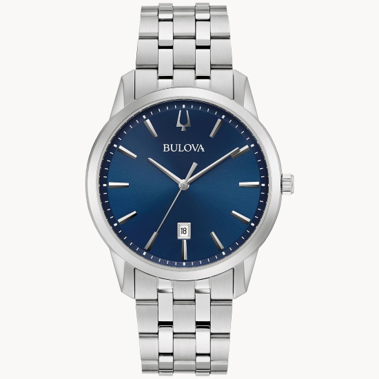 Picture of Bulova Sutton Stainless Steel Watch with Blue Dial