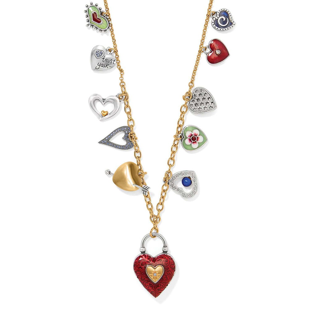 Picture of Brighton One Heart Long Necklace - Gold Multi