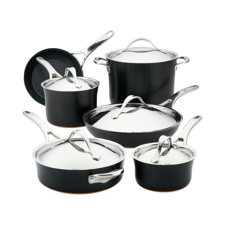 Picture of Anolon Nouvelle Onyx Copper 11-Piece Cookware Set