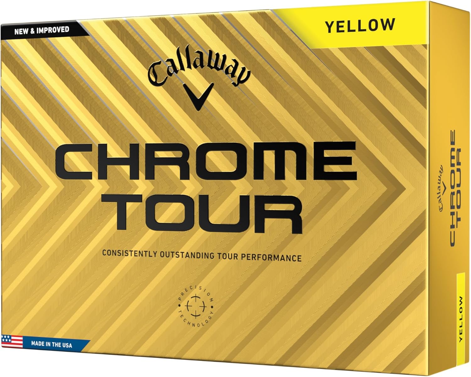 Picture of Callaway Chrome Tour Yellow Golf Balls - 2 Dozen