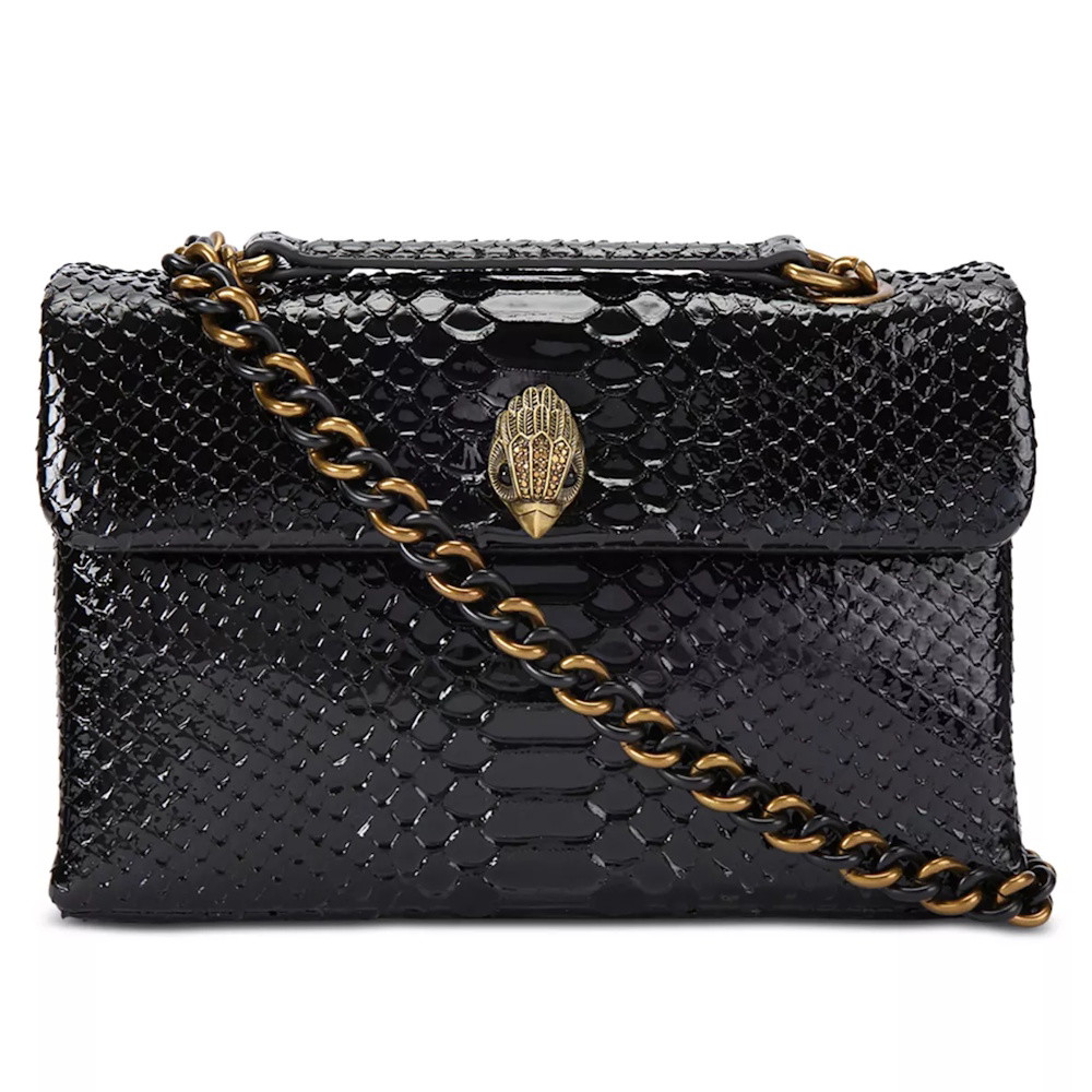 Picture of Kurt Geiger Leather Kensington Bag - Black Snake Print
