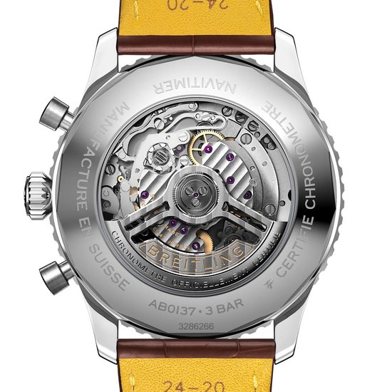 Picture of Breitling Navitimer B01 Chrono 46 with Blue Dial/Brown Strap