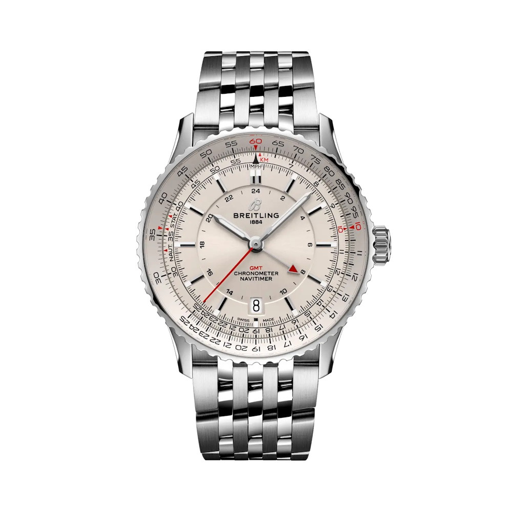 Picture of Breitling Navitimer Auto GMT 41 - Stainless Steel/Beige Dial
