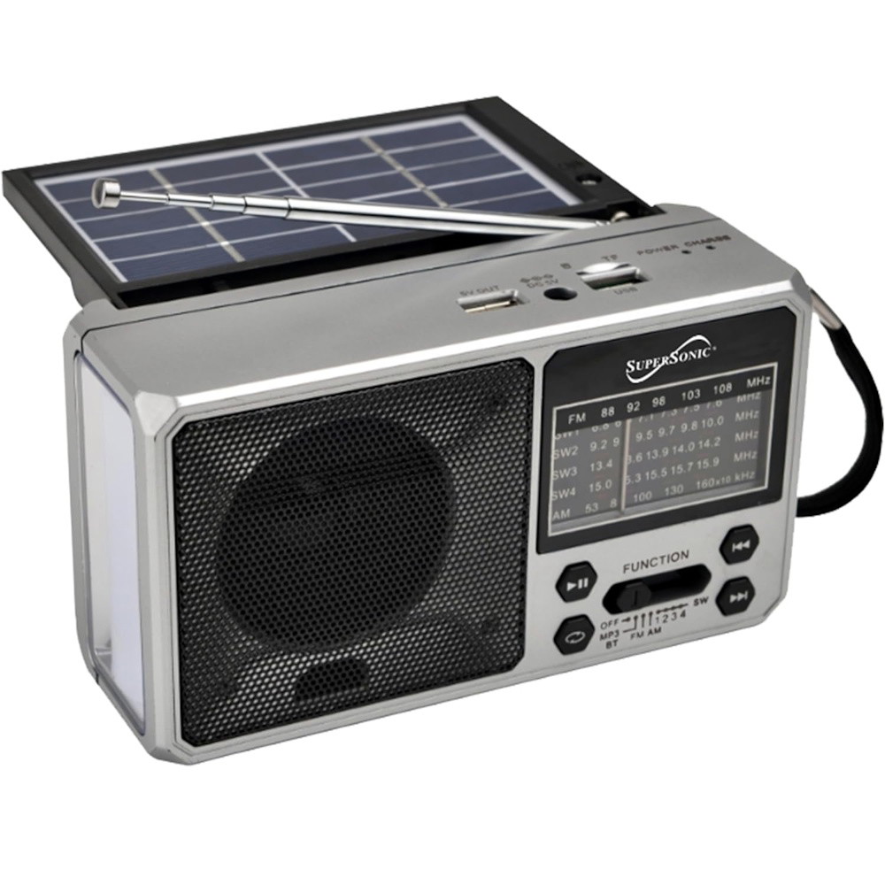 Picture of Supersonic Solar Wave 6-Band Bluetooth Radio - Silver