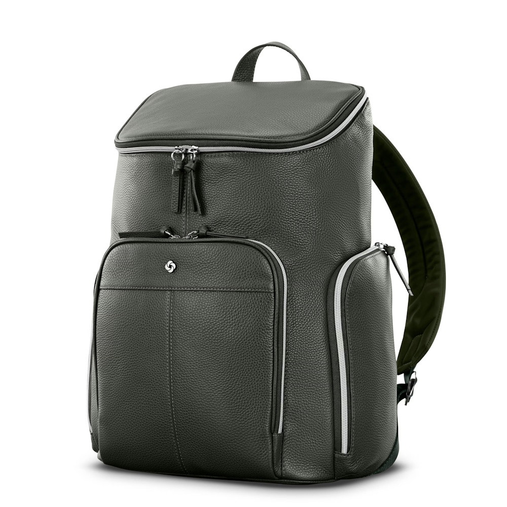 Picture of Samsonite Mobile Solution 2 Leather Deluxe Backpack - Olive