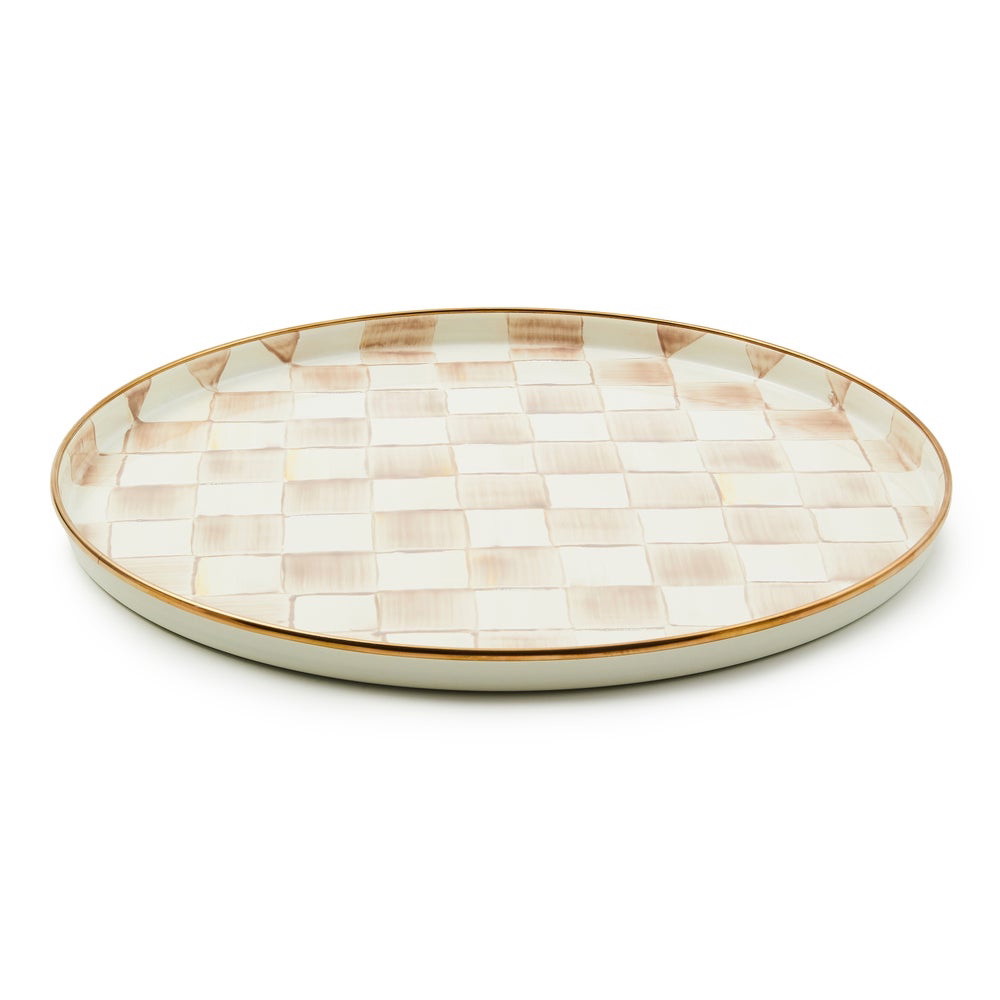 Picture of MacKenzie-Childs Mocha Check Round Tray