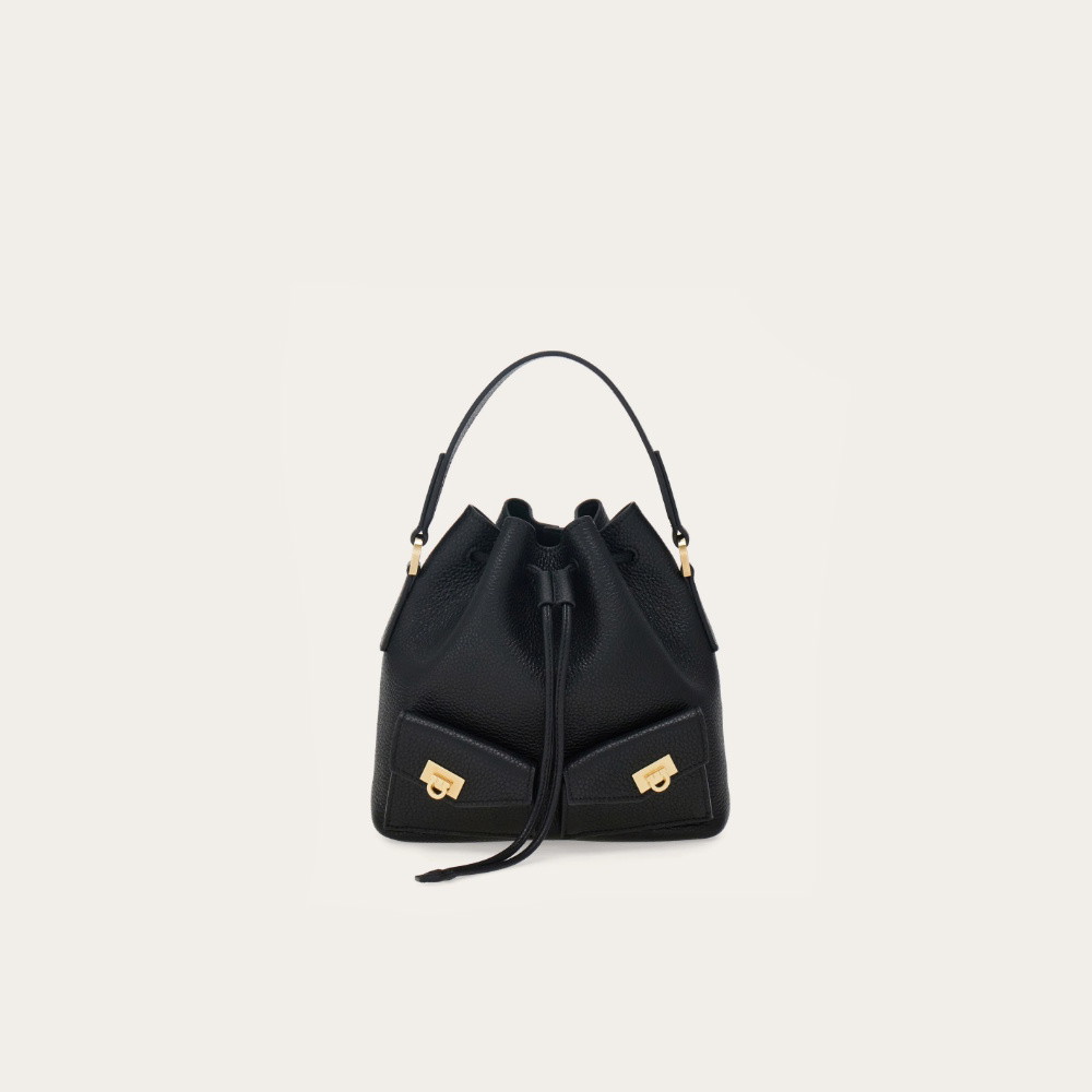 Picture of Ferragamo Multipocket Bucket Bag - Black