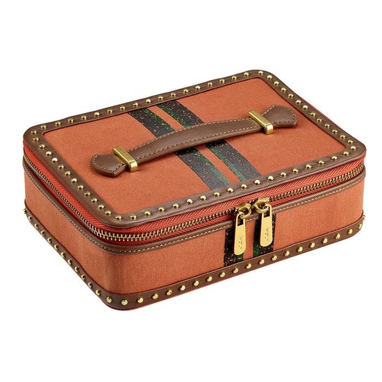 Picture of WOLF Ida Travel Zip Jewelry Case - Orange