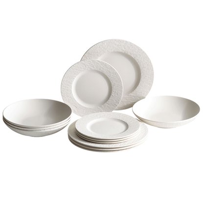 Picture of Villeroy & Boch Manufacture Rock 12PC Dinnerware Set - Blanc