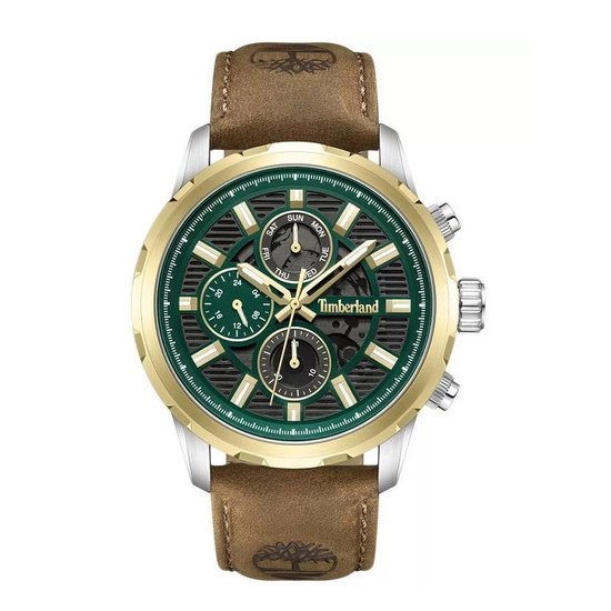 Picture of Timberland Hampton Harbour Two-Tone Watch with Green Dial