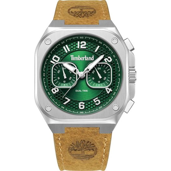 Picture of Timberland Mackinac Watch with Green Dial and Tan Leather